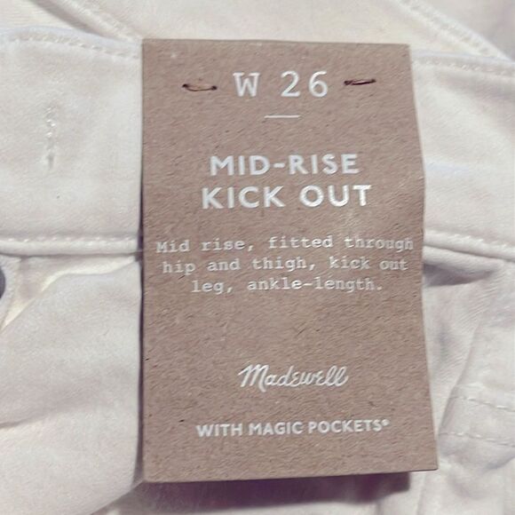 Madewell NWT Kick Out Crop Jeans Size 26 in Pure White - Picture 11 of 13